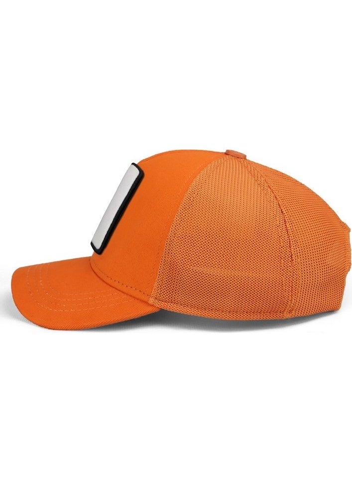 V1 Trucker Kids Caveman - 1 Code Logo Unisex Neon Orange Children's Hat