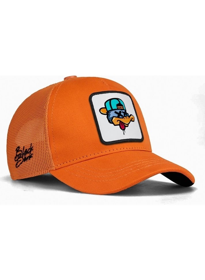 V1 Trucker Kids Duck - 1 Code Logo Unisex Neon Orange Children's Hat