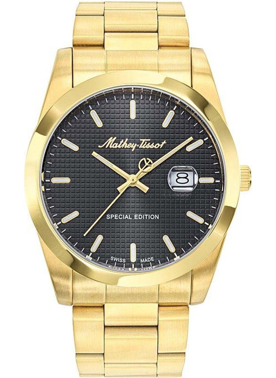 Gold Steel Strap Men's Wristwatch 5 Atm Water Resistant Stainless