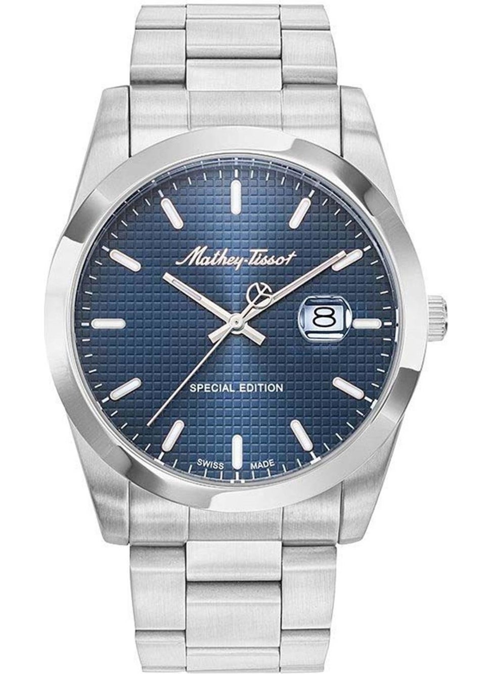 Silver Steel Strap Men's Wristwatch 5 Atm Water Resistant Stainless