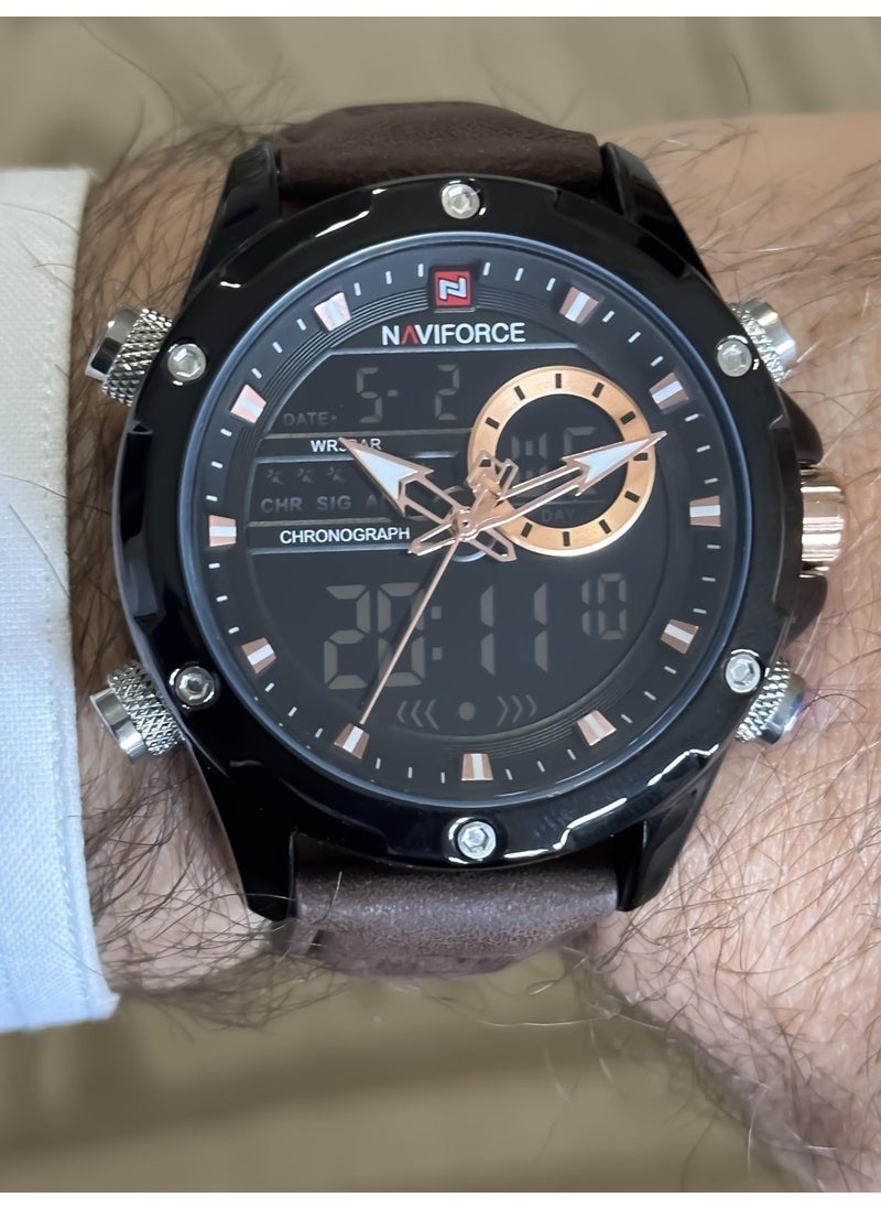 Digital Analog Alarm, Stopwatch and Illuminated Sports Stylish Men's Wristwatch