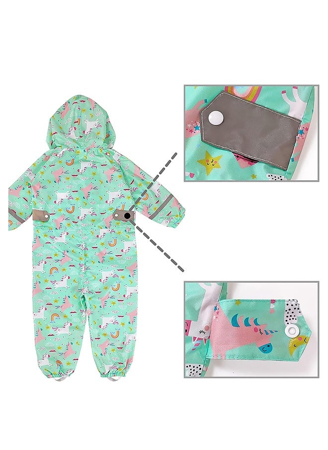 Mint Rainbow All over Jumpsuit/ Playsuit Raincoat for Kids