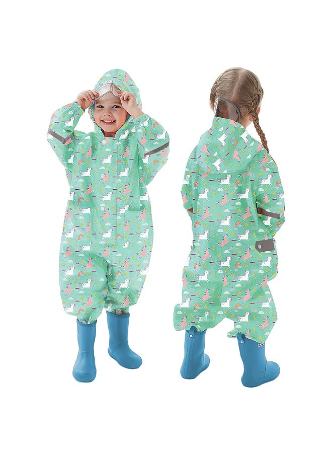 Mint Rainbow All over Jumpsuit/ Playsuit Raincoat for Kids