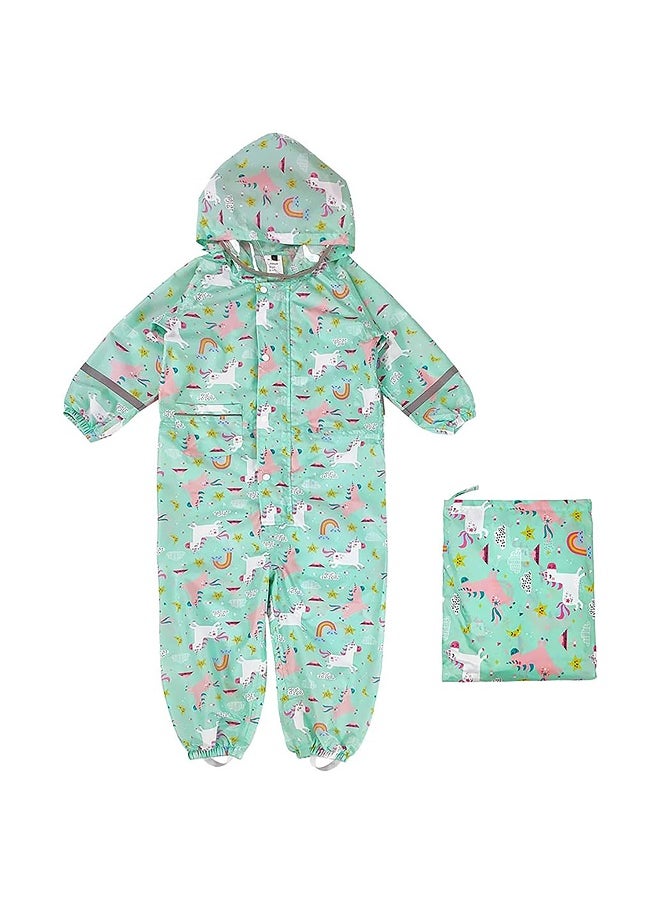 Mint Rainbow All over Jumpsuit/ Playsuit Raincoat for Kids