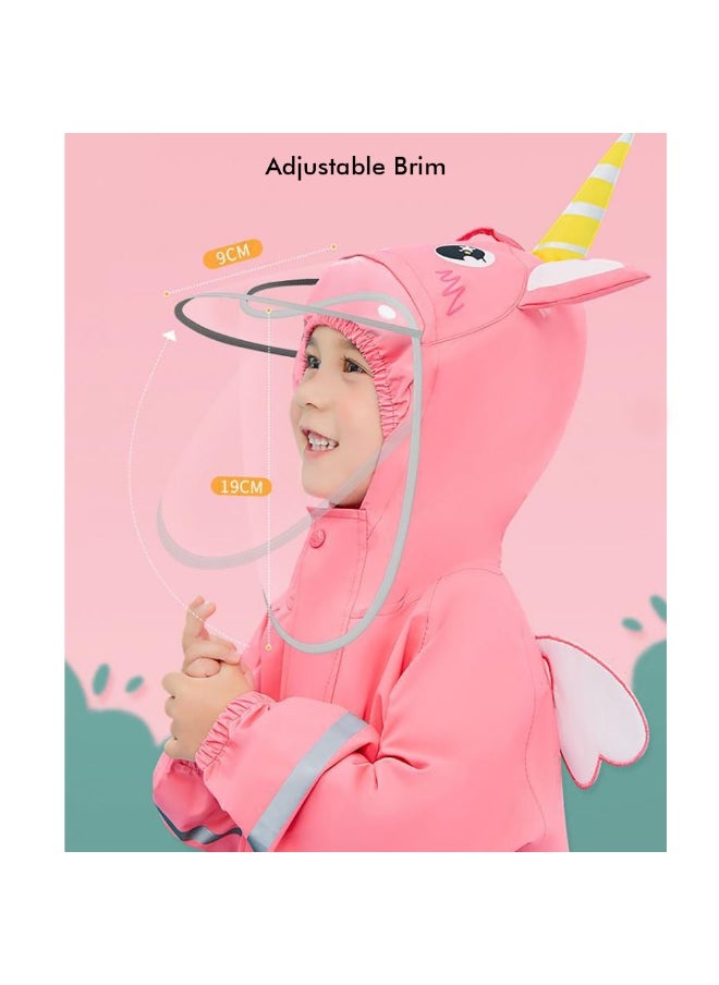 Bright Pink Magical Unicorn Theme All Over Jumpsuit / Playsuit Raincoat for Kids