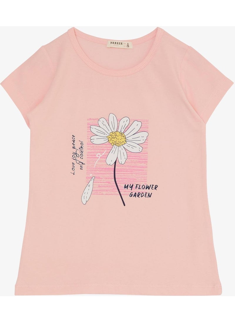 Girls Tights Set Daisy Printed 4-9 Years, Pink