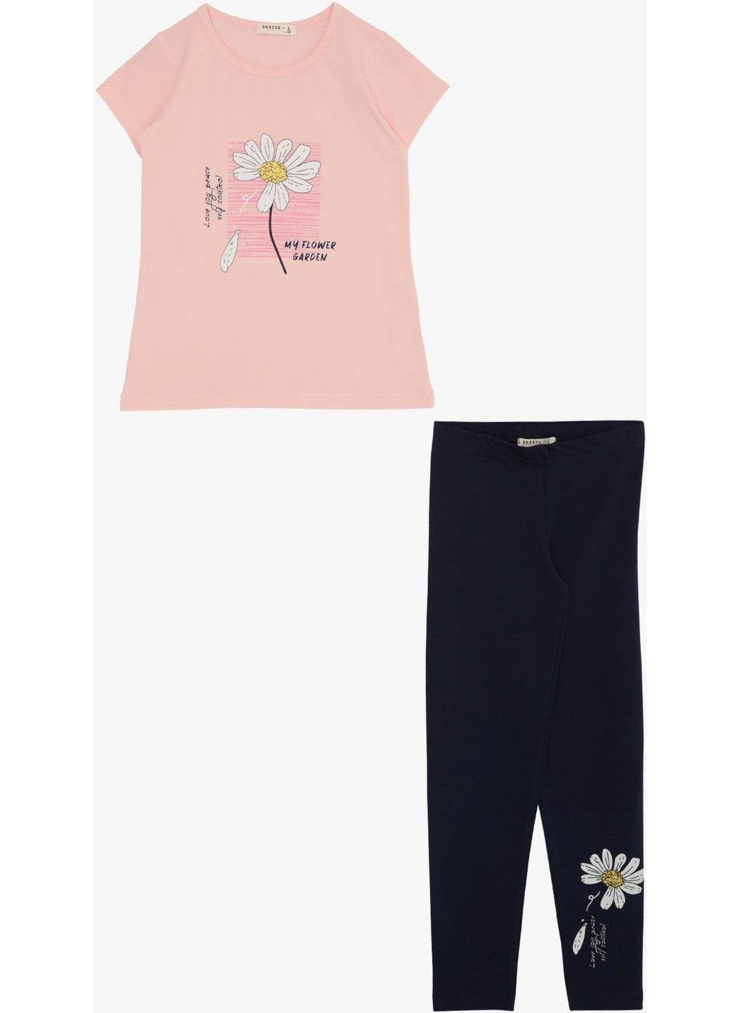Girls Tights Set Daisy Printed 4-9 Years, Pink