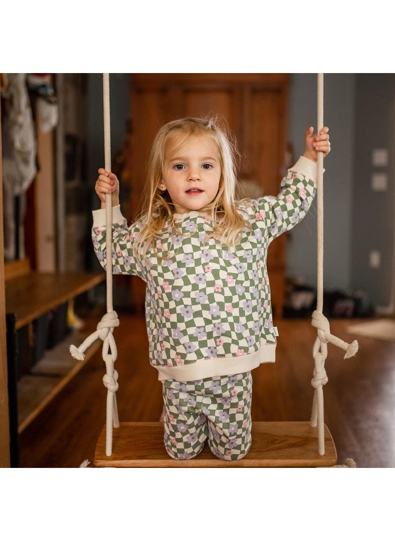 Graphic Floral Sweatshirt and Leggings Set