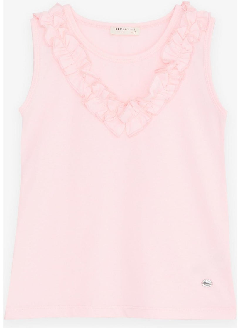 Girl's Shorts Set Polka Dots Bow Ruffles Age 4-8, Neon Pink