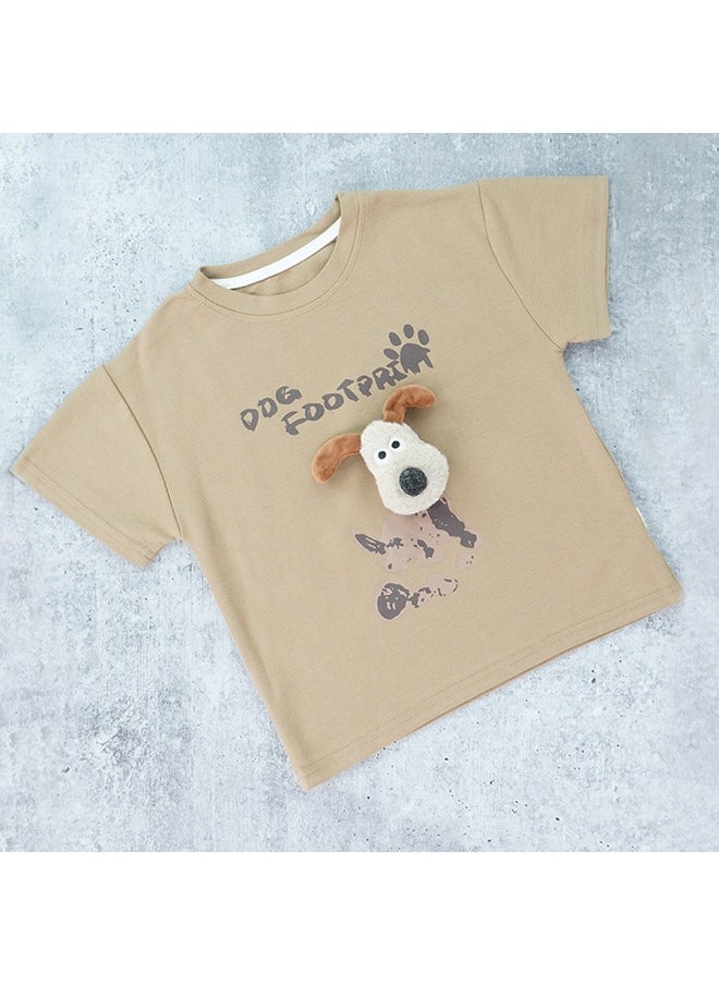 Brown Doggy Paw 2pcs Shorts set for Toddlers and Kids.