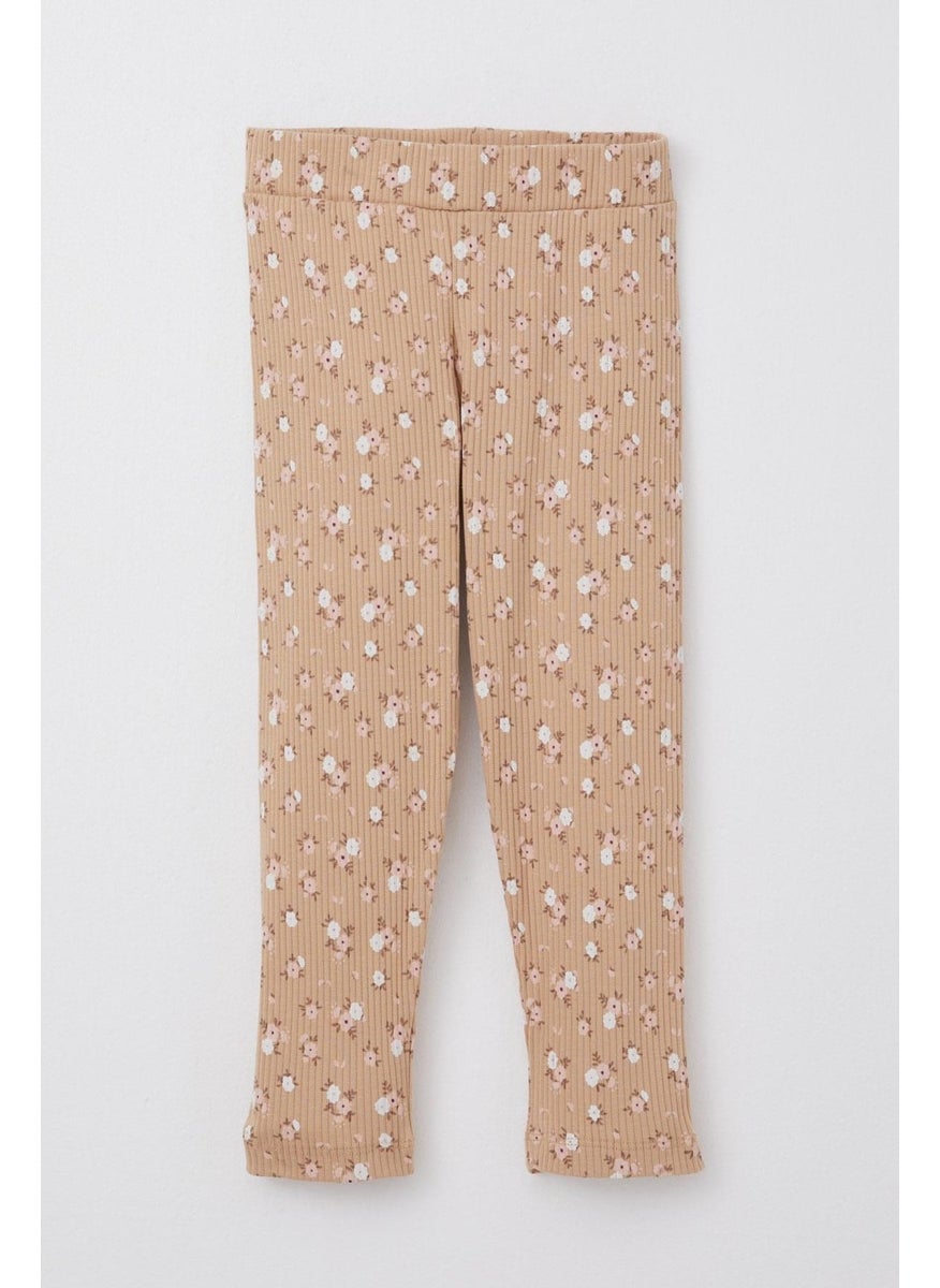 Girls Tights Set Cute Animal Printed Floral 1.5-5 Years, Ecru