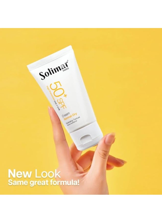 Solimar Paris Sun Block SPF 50+ Cream – Quick Absorption, No White Cast, 50ml