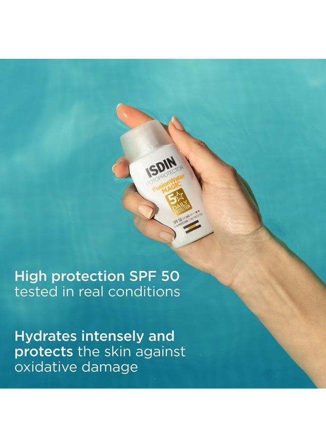 Fotoprotector Fusion Water Magic SPF50 50ml – Lightweight Daily Sunscreen for Face with Hydration & Matte Finish