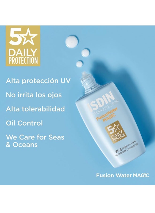 Fotoprotector Fusion Water Magic SPF50 50ml – Lightweight Daily Sunscreen for Face with Hydration & Matte Finish