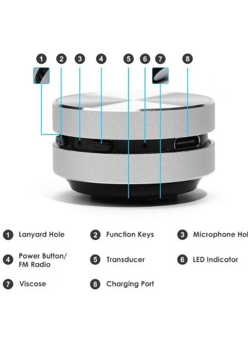 Portable Bluetooth Resonance Soundbox Red single pack