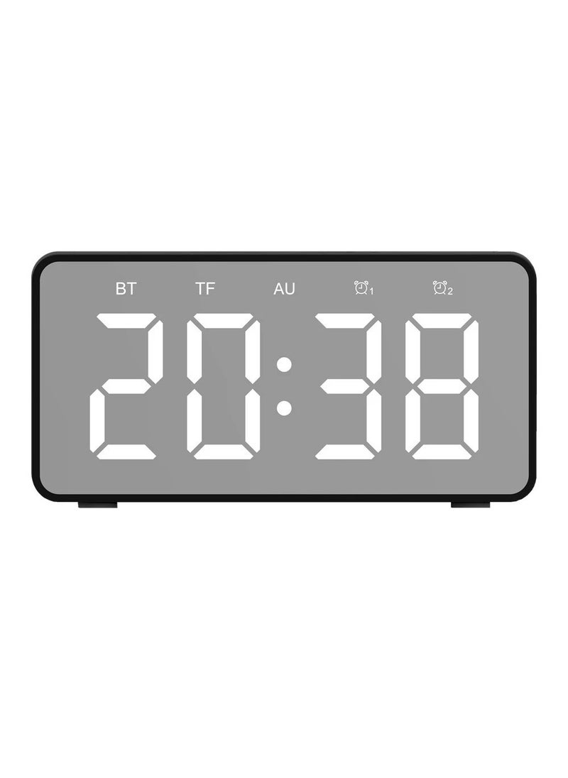 Wireless Charging Bluetooth Speaker with LED Alarm Clock Black