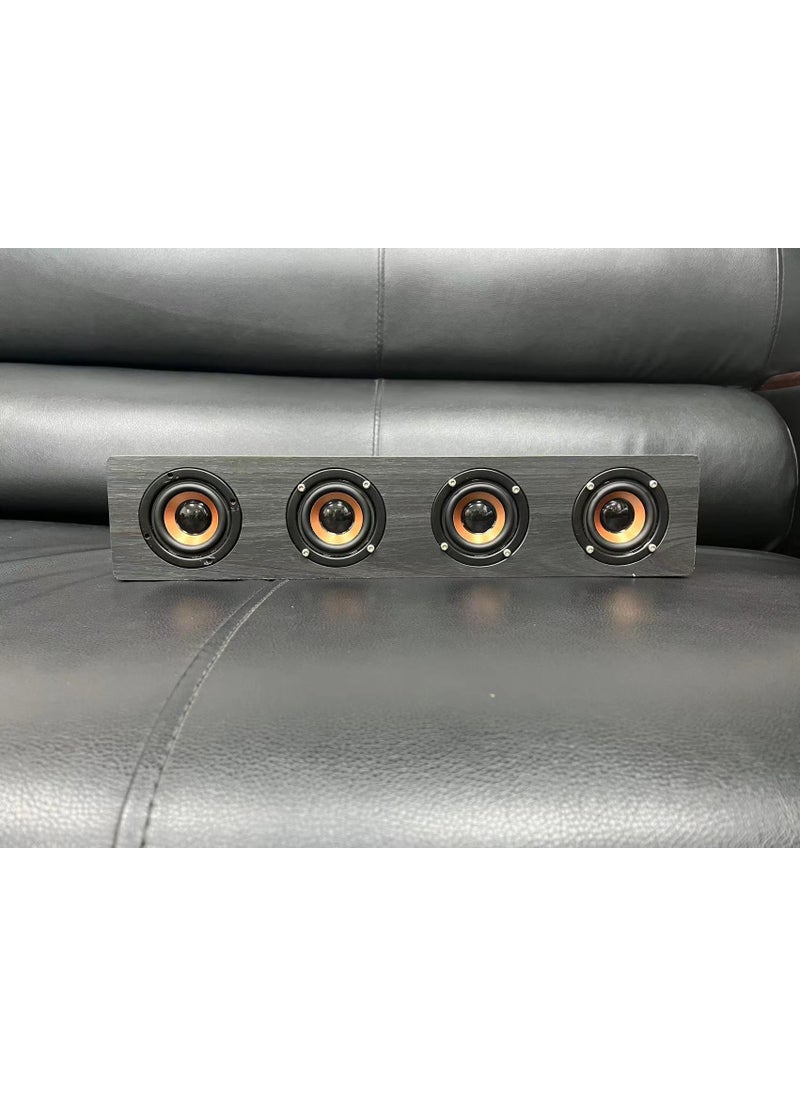 Retro Wooden Bluetooth Speaker 3D Surround Bass Black