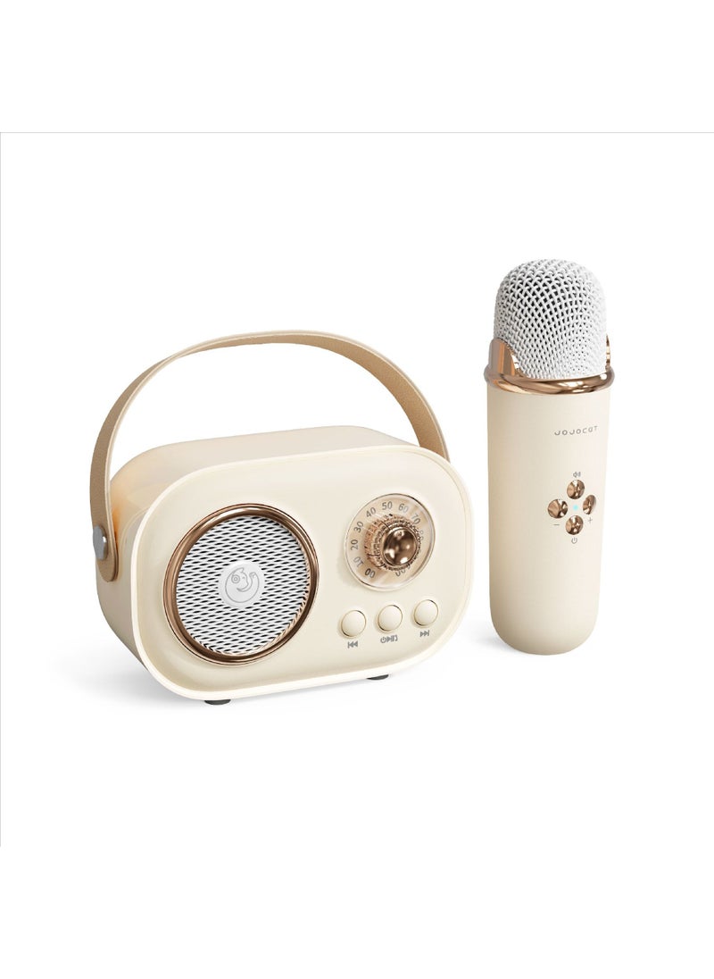 Portable Wireless Microphone Speaker Retro Handheld Bluetooth Female Gift Home K-Song Small Speaker High Quality Sound Output yellow monomale