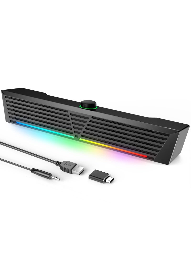 New Wired Gaming Speakers Desktop Bass Cannon with LED A38S eSports Edition