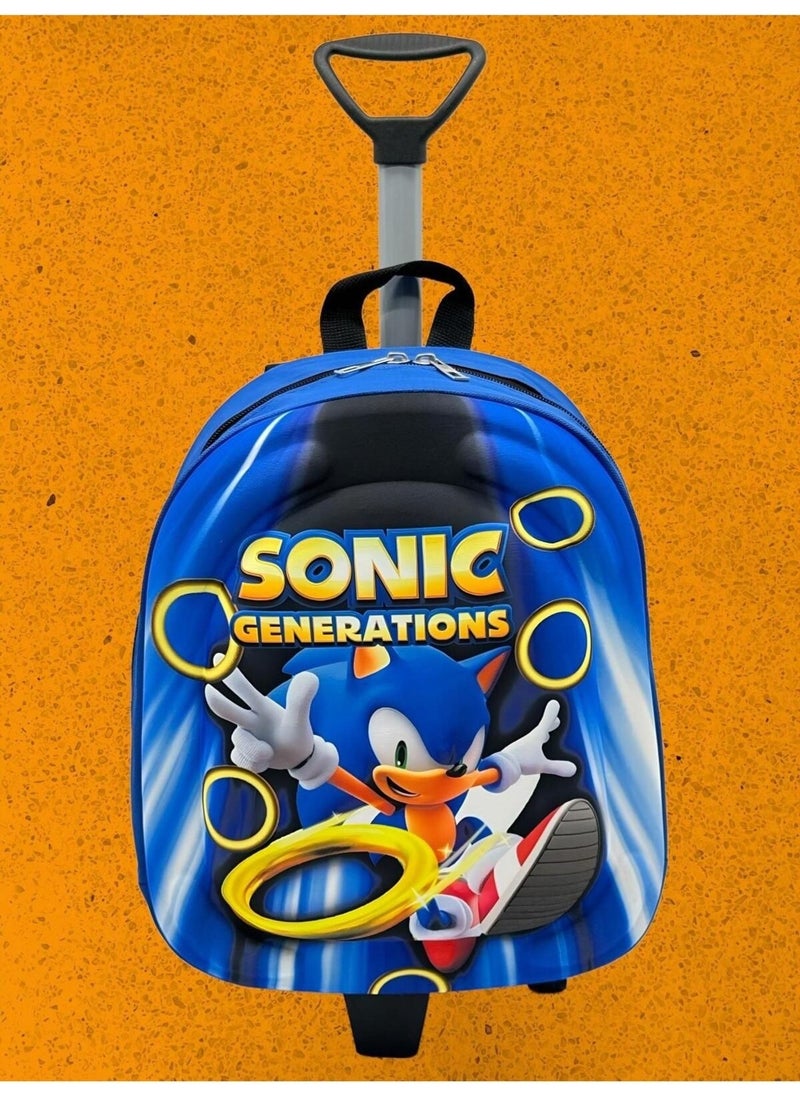 Sonic the Hedgehog 3D Printed Squeegee Kindergarten Nursery 2 6 Years Old Backpack and School Bag