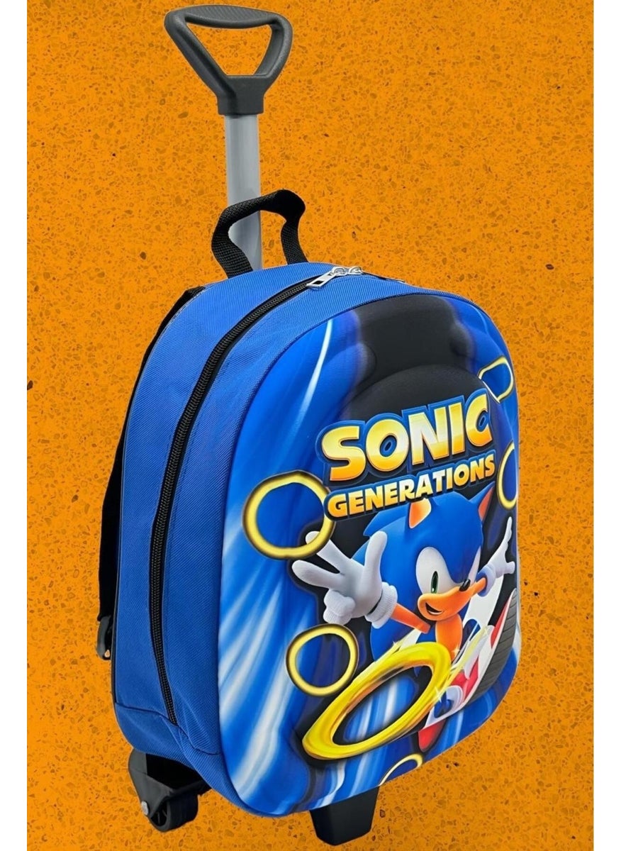 Sonic the Hedgehog 3D Printed Squeegee Kindergarten Nursery 2 6 Years Old Backpack and School Bag