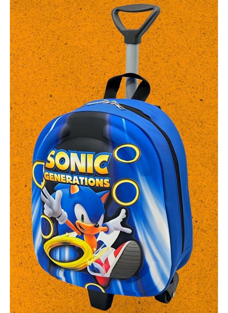 Sonic the Hedgehog 3D Printed Squeegee Kindergarten Nursery 2 6 Years Old Backpack and School Bag