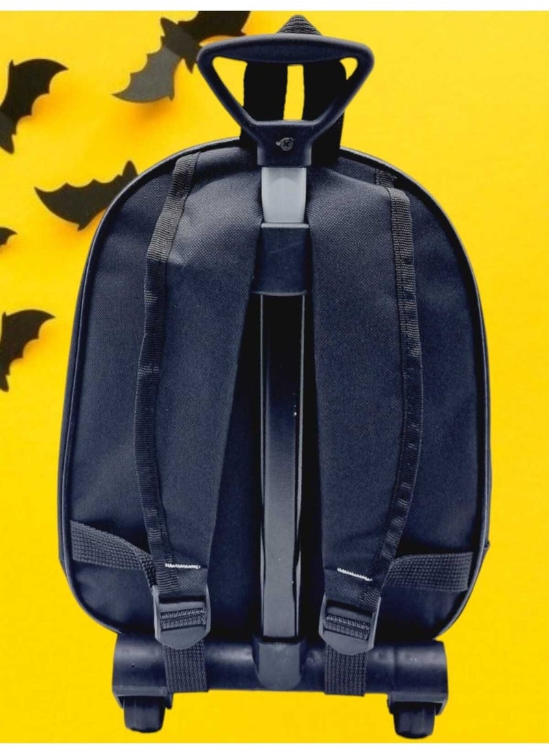 Kindergarten Nursery Bat Man Batman Figured Trolley and Wheeled School Bag and Backpack