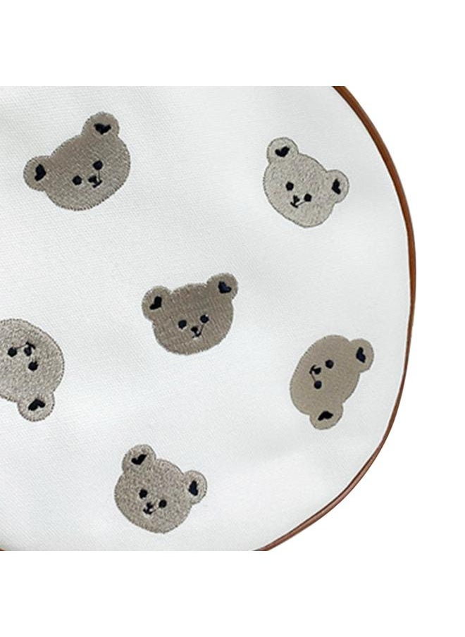 Round Kids Backpack Lightweight Adjustable Strap Cute Print Children Bag with Handle for 3 to 6 Years Old Boys Girls Gray Bear One Size
