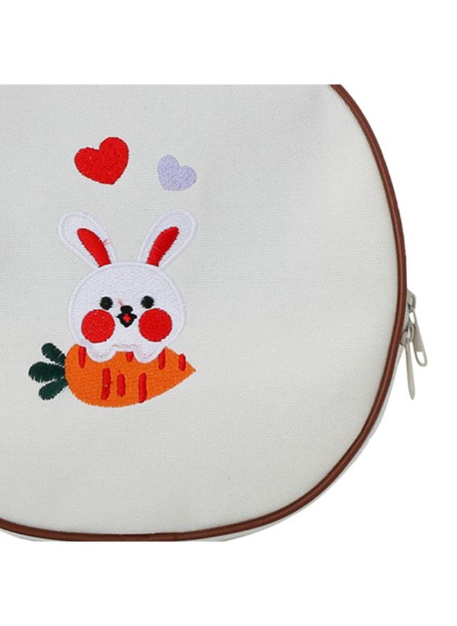 Round Kids Backpack Lightweight Adjustable Strap Cute Print Children Bag with Handle for 3 to 6 Years Old Boys Girls Love Heart Rabbit One Size