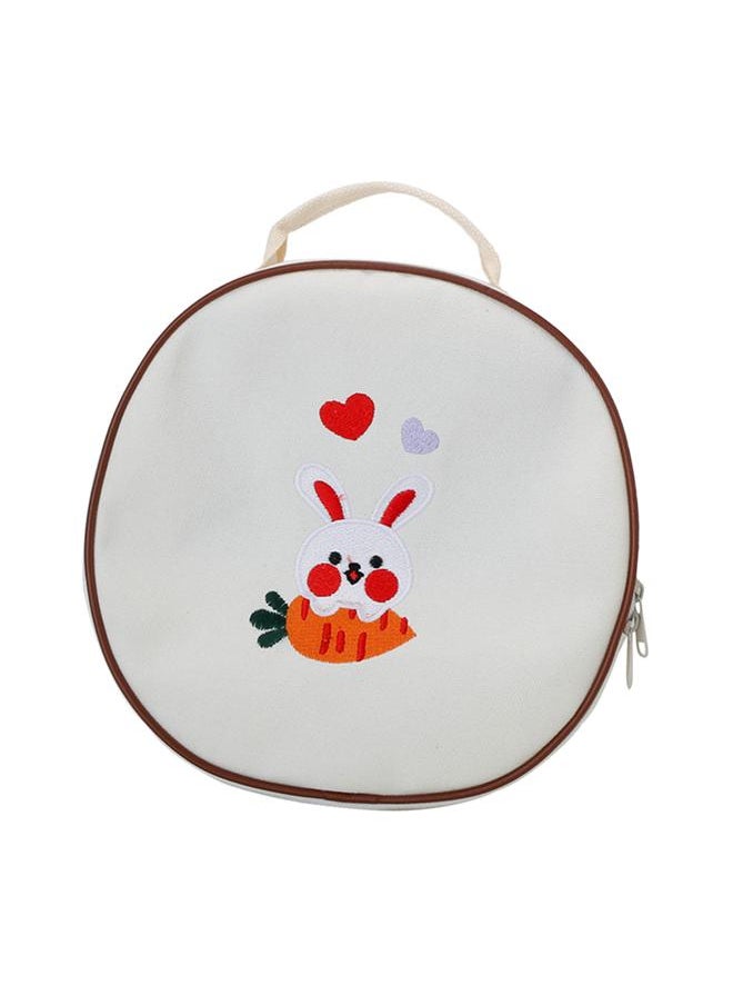 Round Kids Backpack Lightweight Adjustable Strap Cute Print Children Bag with Handle for 3 to 6 Years Old Boys Girls Love Heart Rabbit One Size