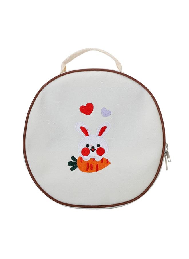 Round Kids Backpack Lightweight Adjustable Strap Cute Print Children Bag with Handle for 3 to 6 Years Old Boys Girls Love Heart Rabbit One Size