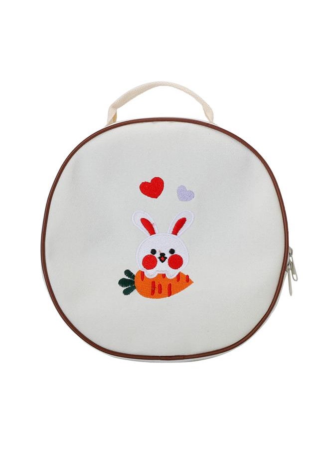 Round Kids Backpack Lightweight Adjustable Strap Cute Print Children Bag with Handle for 3 to 6 Years Old Boys Girls Love Heart Rabbit One Size