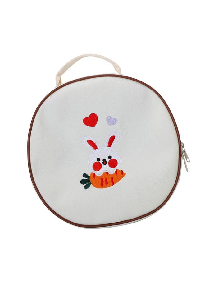 Round Kids Backpack Lightweight Adjustable Strap Cute Print Children Bag with Handle for 3 to 6 Years Old Boys Girls Love Heart Rabbit One Size