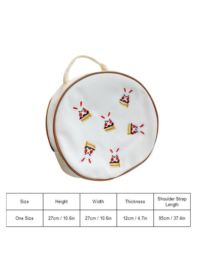Round Kids Backpack Lightweight Adjustable Strap Cute Print Children Bag with Handle for 3 to 6 Years Old Boys Girls Rabbit One Size