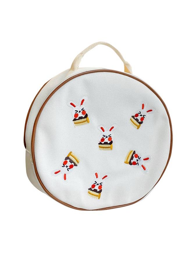 Round Kids Backpack Lightweight Adjustable Strap Cute Print Children Bag with Handle for 3 to 6 Years Old Boys Girls Rabbit One Size