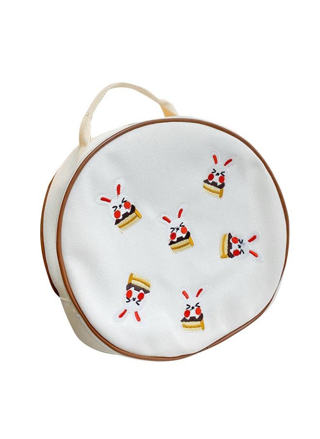 Round Kids Backpack Lightweight Adjustable Strap Cute Print Children Bag with Handle for 3 to 6 Years Old Boys Girls Rabbit One Size