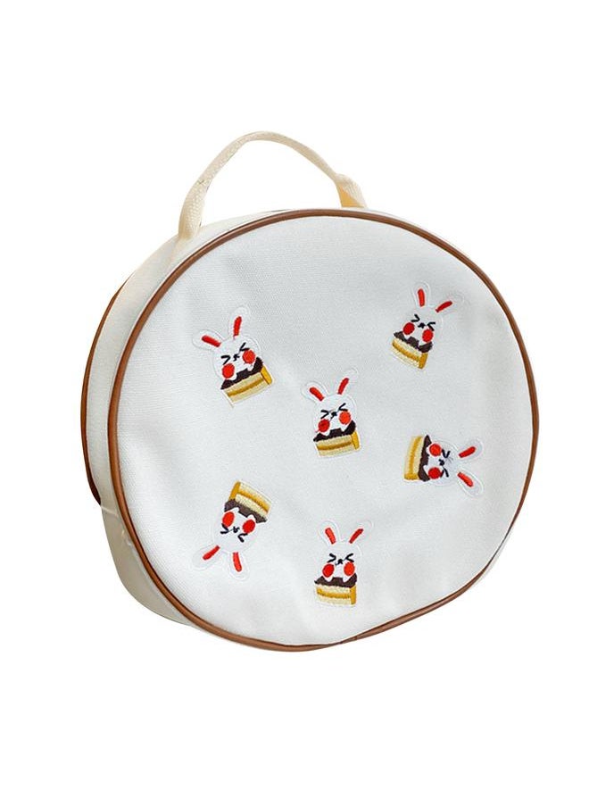 Round Kids Backpack Lightweight Adjustable Strap Cute Print Children Bag with Handle for 3 to 6 Years Old Boys Girls Rabbit One Size