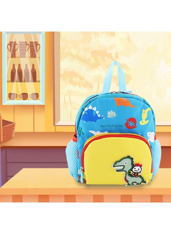 Cartoon Animal Pattern Kids Anti-lost Backpack Schoolbag with Safety Harness (Blue)