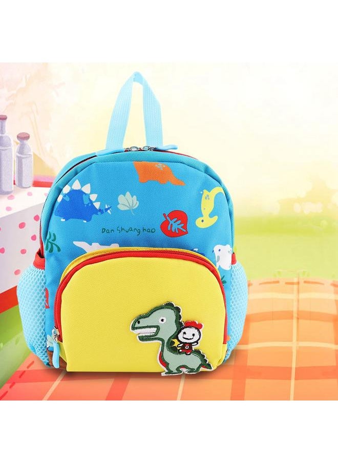 Cartoon Animal Pattern Kids Anti-lost Backpack Schoolbag with Safety Harness (Blue)