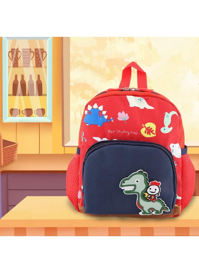 Cartoon Animal Pattern Kids Anti-lost Backpack Schoolbag with Safety Harness (Red)