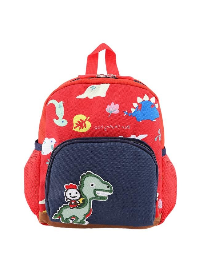 Cartoon Animal Pattern Kids Anti-lost Backpack Schoolbag with Safety Harness (Red)