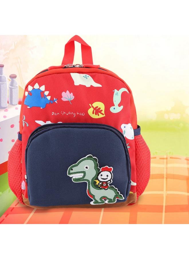 Cartoon Animal Pattern Kids Anti-lost Backpack Schoolbag with Safety Harness (Red)