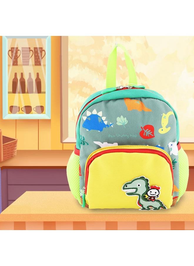 Cartoon Animal Pattern Kids Anti-lost Backpack Schoolbag with Safety Harness (Green)