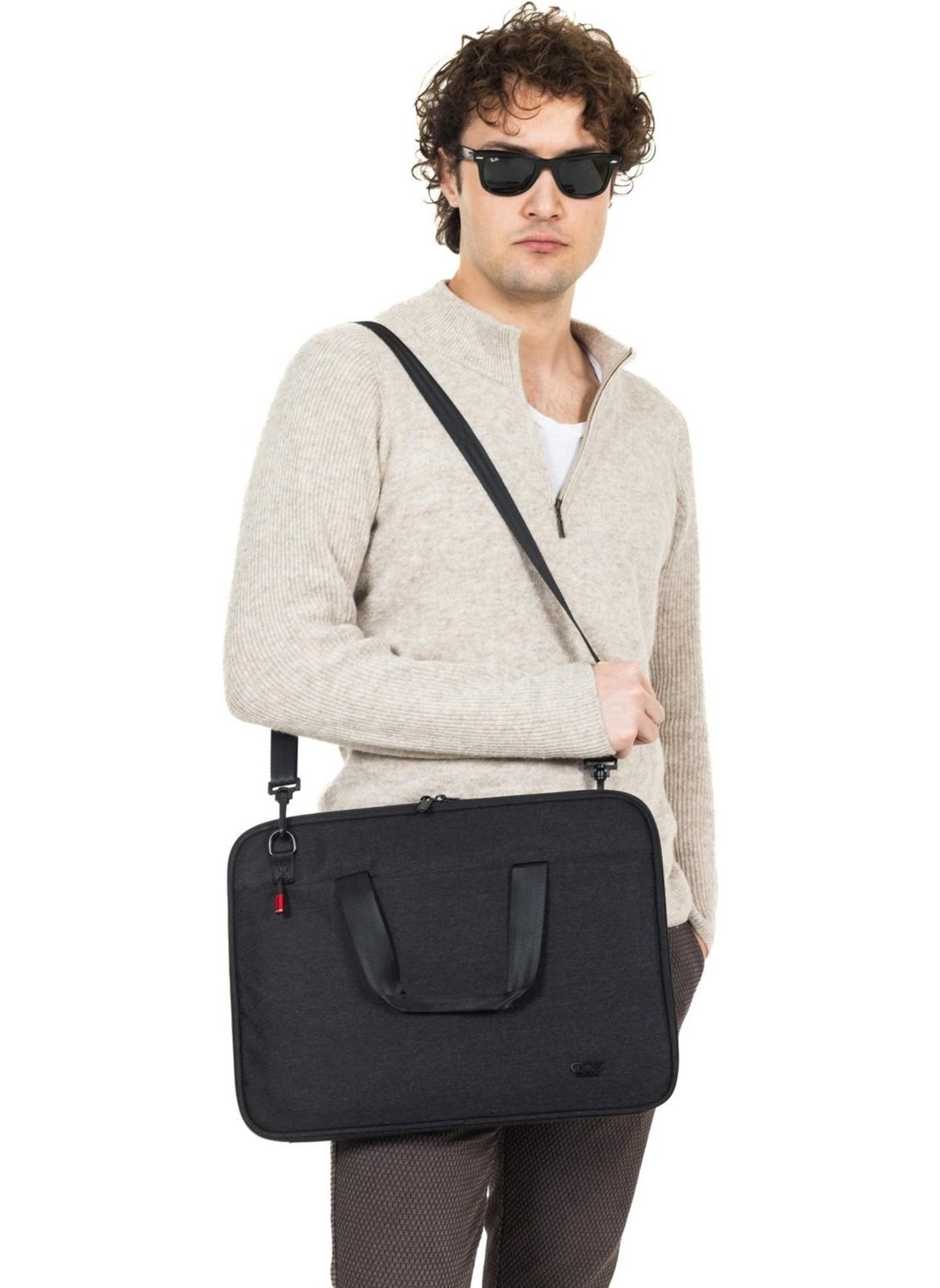 Necati Bag Macbook Organizer Laptop Briefcase 15.6 & 16 Inch Black