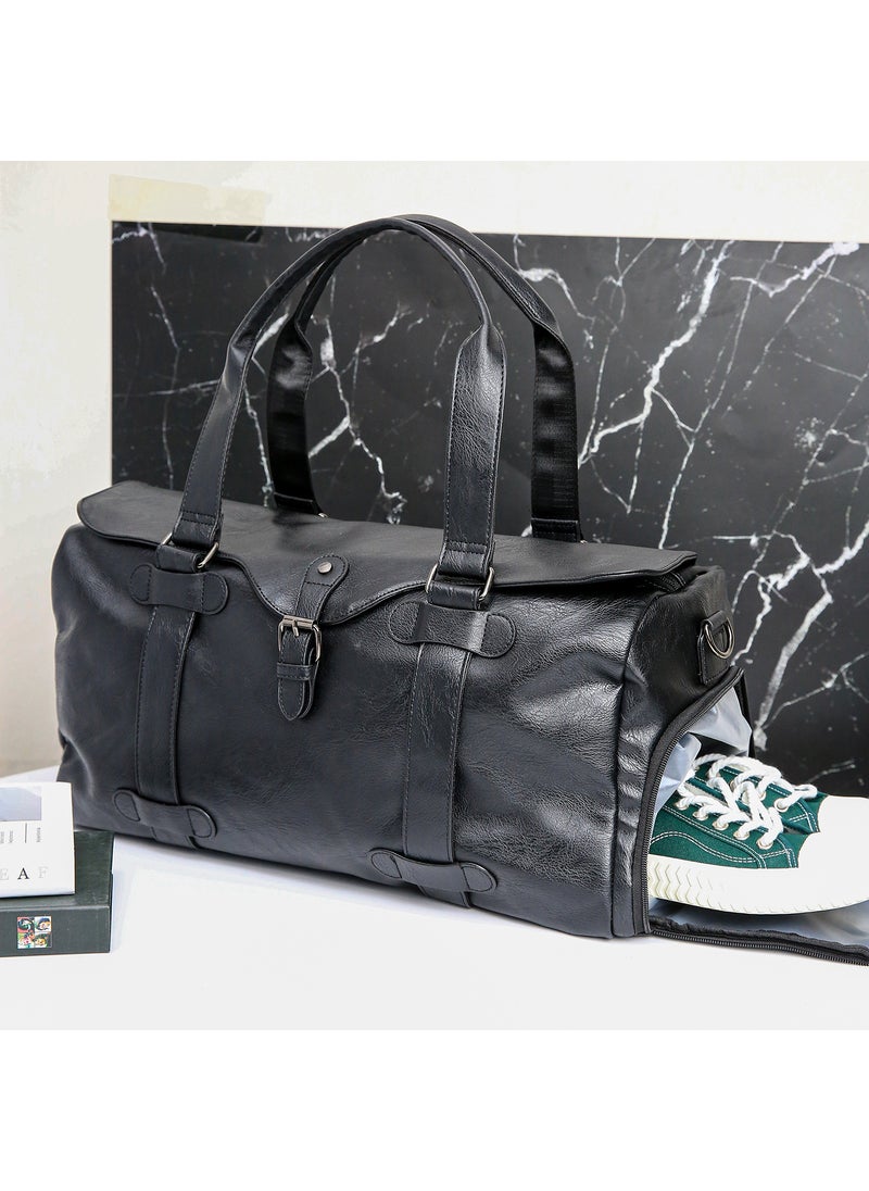 2024 New Travel Bag Mens Handbag Large Capacity Luggage Bag Wet And Dry Separation Fitness Bag For Short Trips And Business Black