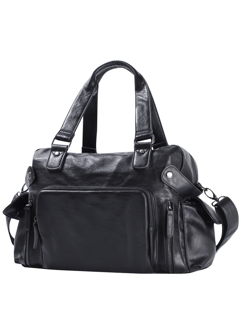 2023 New Mens Trendy Leather Handbag Casual Business Single Shoulder Bag Crossbody Bag For Traveling Mens Bag Black