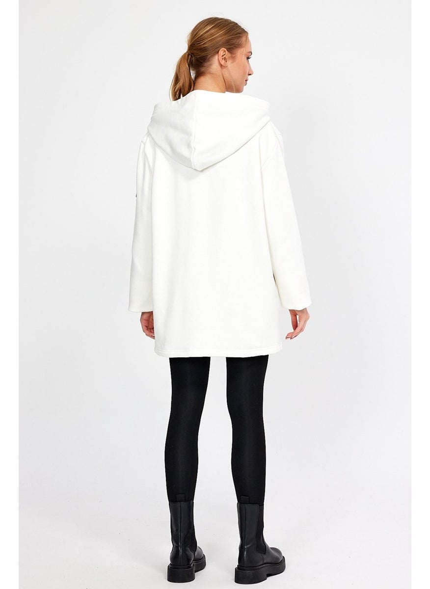 Alexandergardı Hooded Oversize Cardigan with Ribbon Inside (E23-607 03)