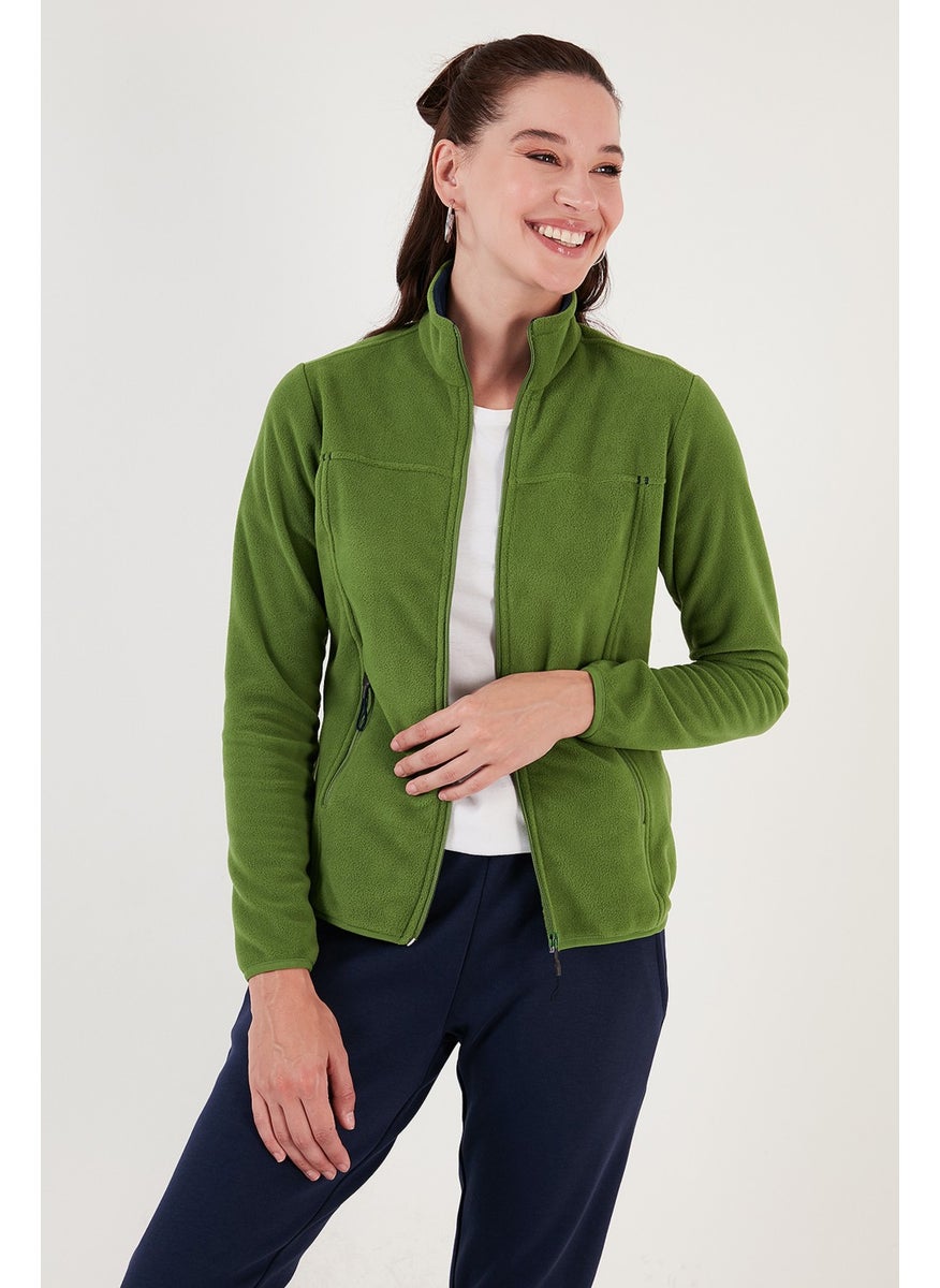 Slim Fit Anti-Pilling Non-Pilling Zippered Pocket Fleece Cardigan Women's POLAR 5907002