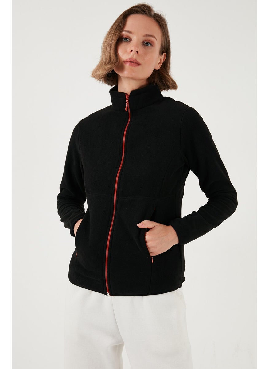 Slim Fit Zippered Polar Fleece Cardigan Women's Cardigan 5907012