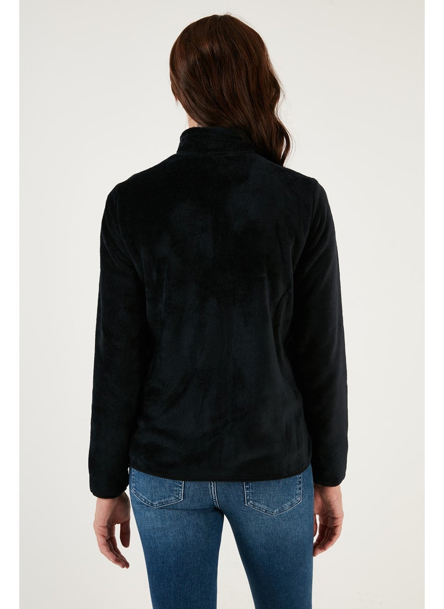 Slim Fit Anti-Pilling Non-Pilling Soft Textured Zippered Fleece Cardigan Women's Cardigan 5907017